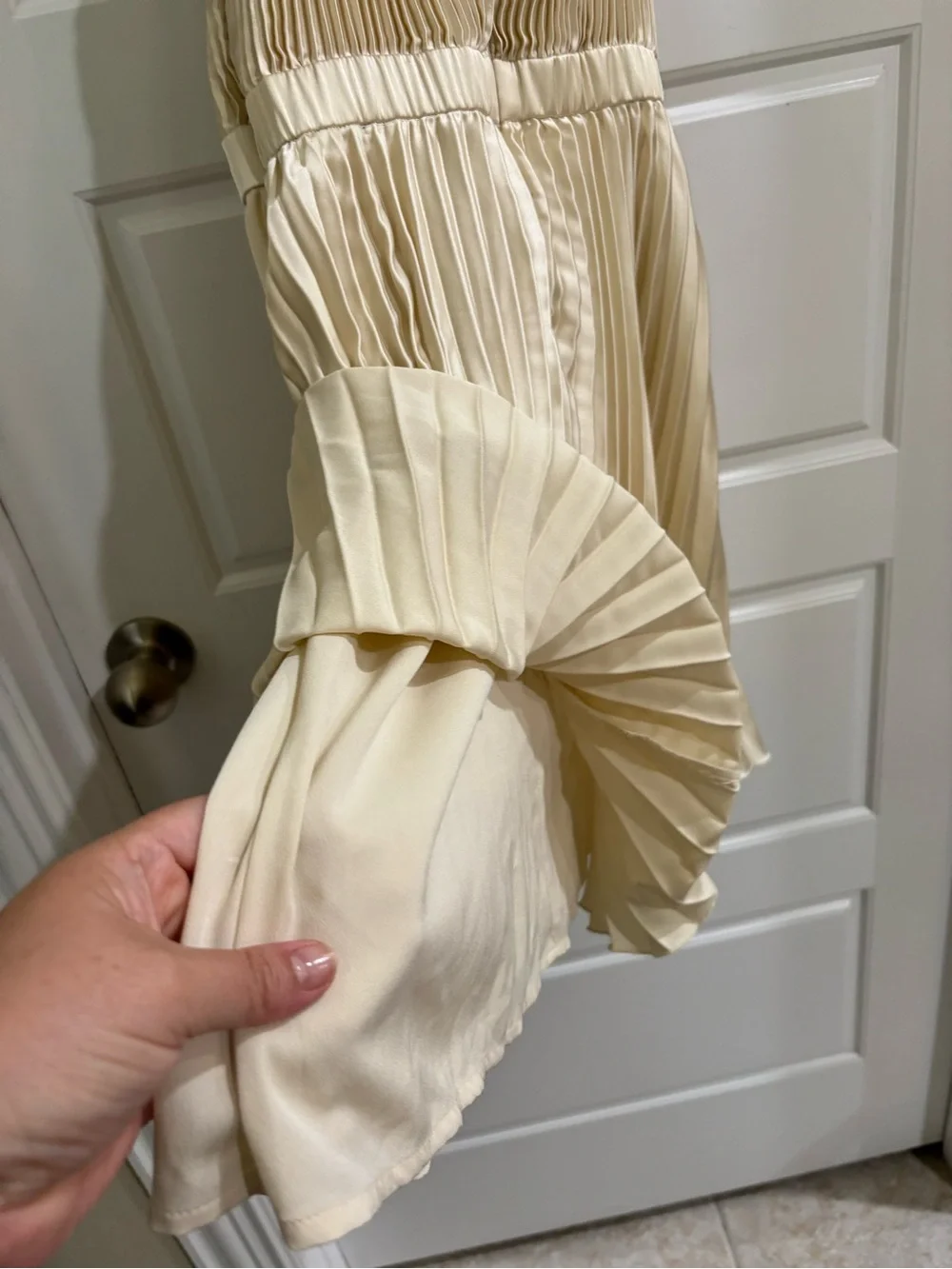 Abercrombie kids Cream Satin Spaghetti Strap Dress